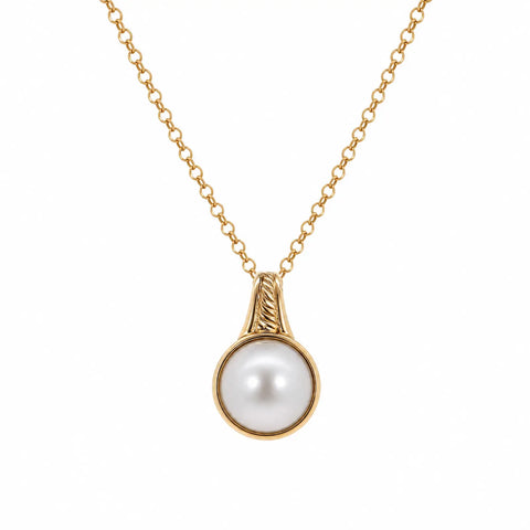 9ct Yellow Gold Mabe Pearl Pendant