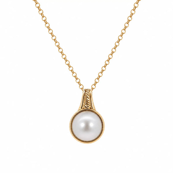 9ct Yellow Gold Mabe Pearl Pendant