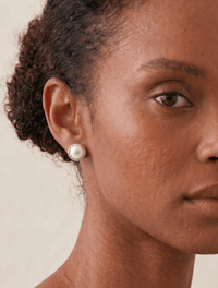 9ct Yellow Gold Mabe Pearl And Diamond Earrings