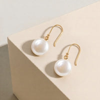 9ct Yellow Gold Coin Pearl Drop Earrings
