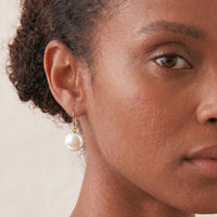 9ct Yellow Gold Coin Pearl Drop Earrings