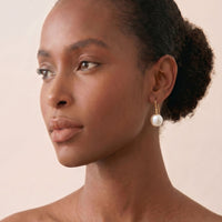 9ct Yellow Gold Coin Pearl Drop Earrings