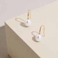 9ct Yellow Gold Baroque Pearl Earrings