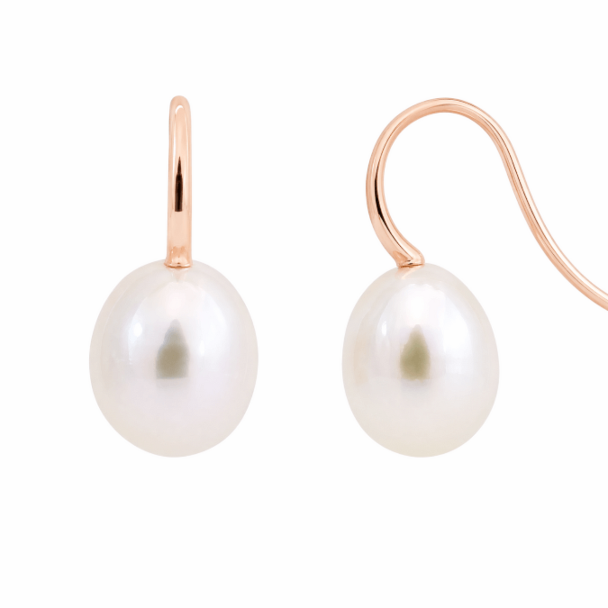 9ct Rose Gold Baroque Pearl Drops