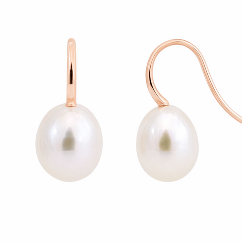 9ct Rose Gold Baroque Pearl Drops