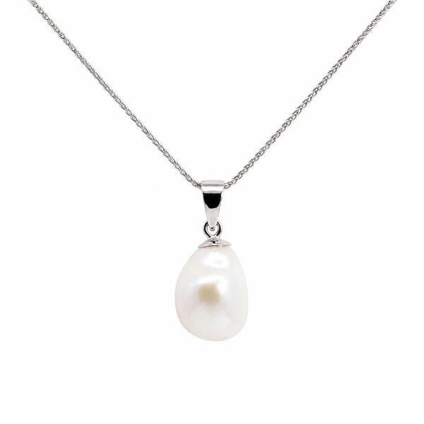 9ct White Gold Baroque Pearl Pendant