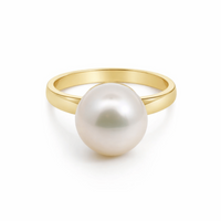 9ct Yellow Gold Freshwater Button Pearl Ring