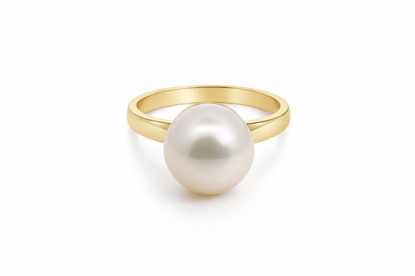 9ct Yellow Gold Freshwater Button Pearl Ring