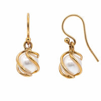 9ct Yellow Gold Freshwater Pearl Drop Earrings