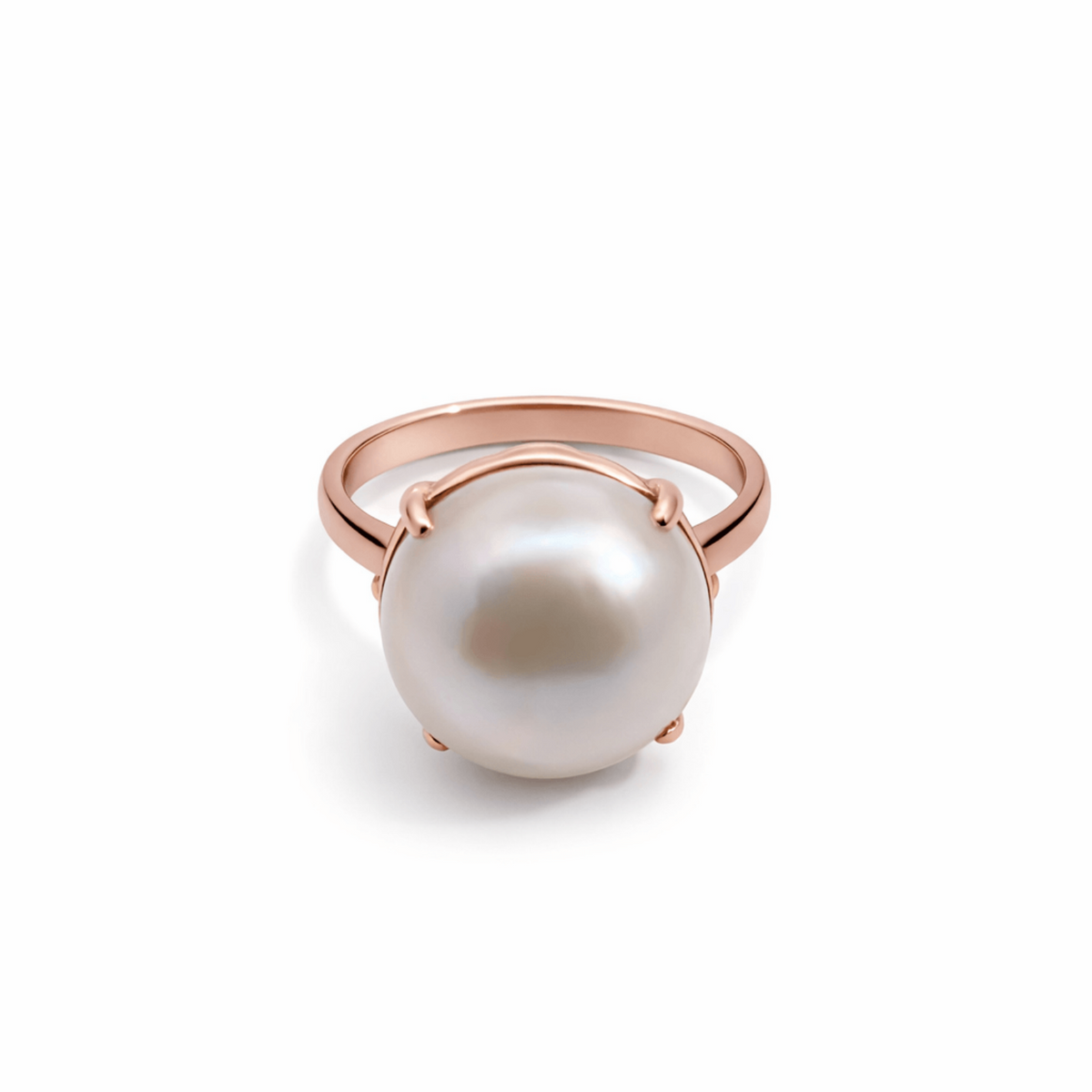 9ct Rose Gold Round Mabe Pearl Ring