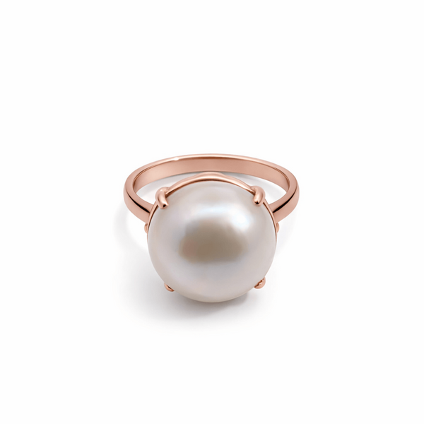 9ct Rose Gold Round Mabe Pearl Ring