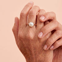 9ct Rose Gold Round Mabe Pearl Ring
