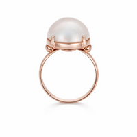 9ct Rose Gold Round Mabe Pearl Ring
