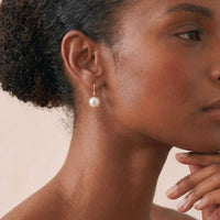 9ct Rose Gold Round Mabe Pearl Drop Earrings