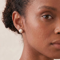 9ct Rose Gold Round Mabe Pearl Stud Earrings
