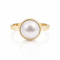 9ct Yellow Gold Round Mabe Pearl Ring