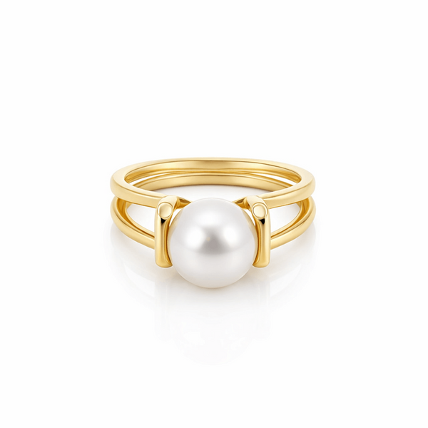 9ct Yellow Gold White Edison Pearl Ring