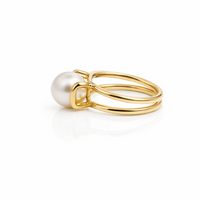 9ct Yellow Gold White Edison Pearl Ring