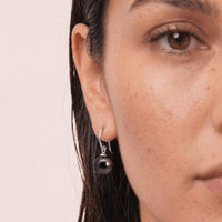 9ct White Gold Tahitian Hook Earrings