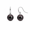 9ct White Gold Tahitian Hook Earrings