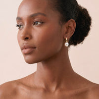 9ct Yellow Gold Button Pearl Earrings