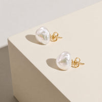 9ct Yellow Gold Keshi Pearl Stud Earrings