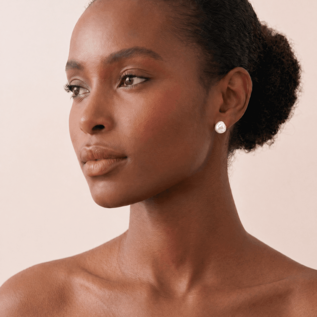 9ct Yellow Gold Keshi Pearl Stud Earrings