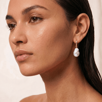 9ct Yellow Gold Freshwater Pearl Baroque Drop Earrings