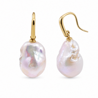 9ct Yellow Gold Freshwater Pearl Baroque Drop Earrings