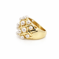 9ct Yellow Gold Freshwater Pearl Coco Ring