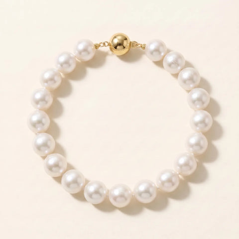Freshwater Pearl Bracelet With 9ct Yellow Gold Clasp - alternate view