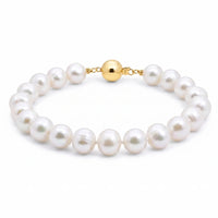 Freshwater Pearl Bracelet With 9ct Yellow Gold Clasp