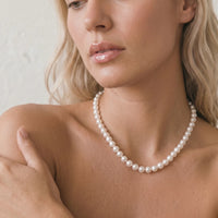 9ct Yellow Gold White Freshwater Seed Pearl Necklace