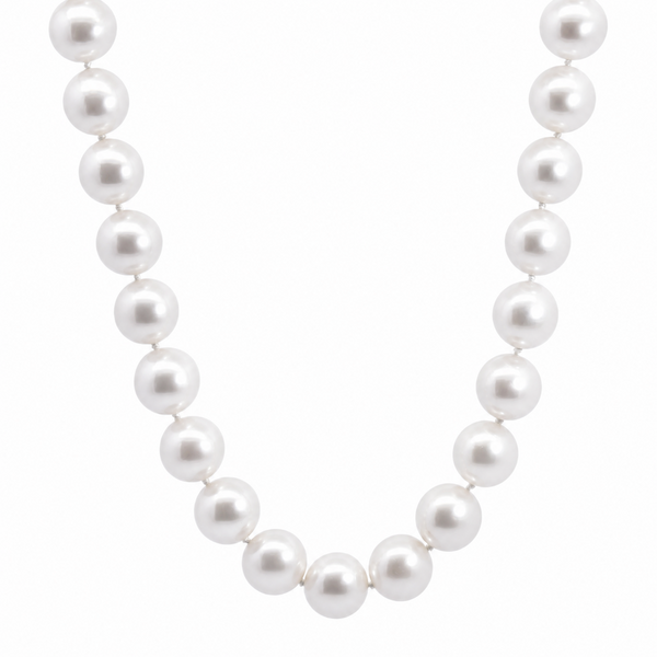 9ct Yellow Gold White Freshwater Seed Pearl Necklace