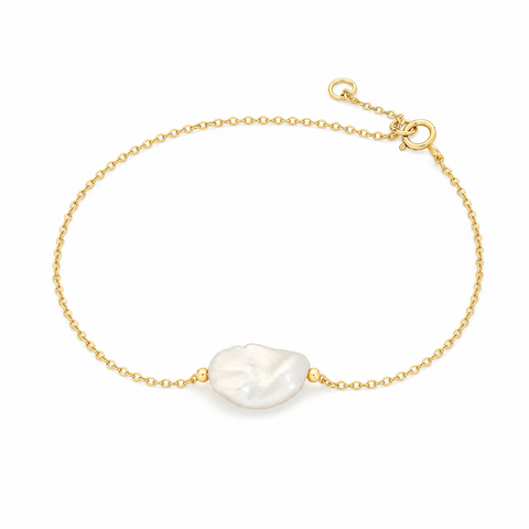 14ct Yellow Gold Keshi Pearl Freshwater Pearl Bracelet