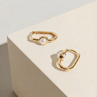 9ct Yellow Gold Freshwater Pearl Set Huggie Earrings