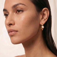 9ct Yellow Gold Freshwater Pearl Set Huggie Earrings