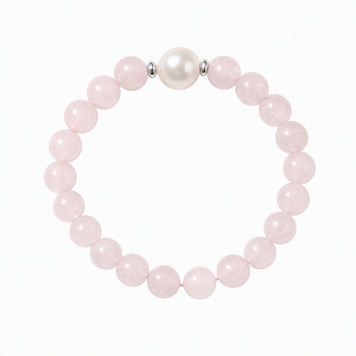 Rose Quartz And Freshwater Pearl Bracelet