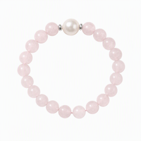 Rose Quartz And Freshwater Pearl Bracelet