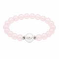 Rose Quartz And Freshwater Pearl Bracelet