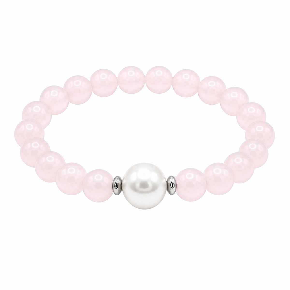 Rose Quartz And Freshwater Pearl Bracelet