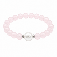 Rose Quartz And Freshwater Pearl Bracelet