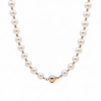 14ct Yellow Gold Bead And Pearl Necklace