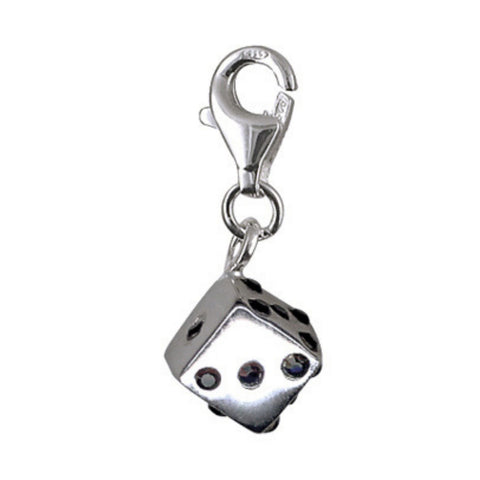 Sterling Silver Dice Charm - alternate view