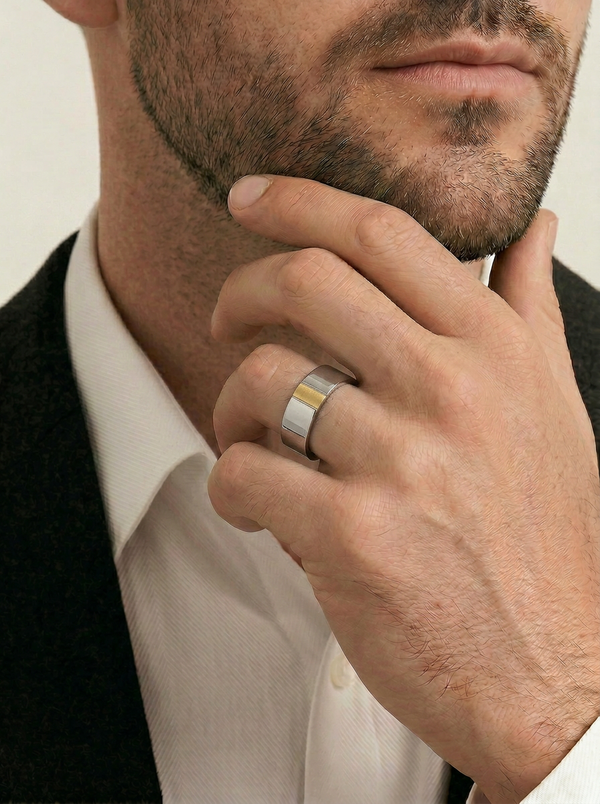 Gents Stainless Steel Ring - alternate view