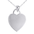 Sterling Silver Polished Engravable Heart Pendant