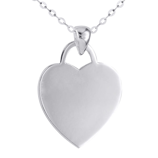 Sterling Silver Polished Engravable Heart Pendant - alternate view