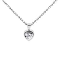 Sterling Silver Clear CZ Heart Pendant