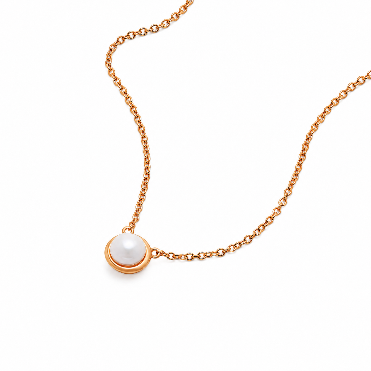 Najo Moonbeam Rose Gold Plated Pearl Necklace