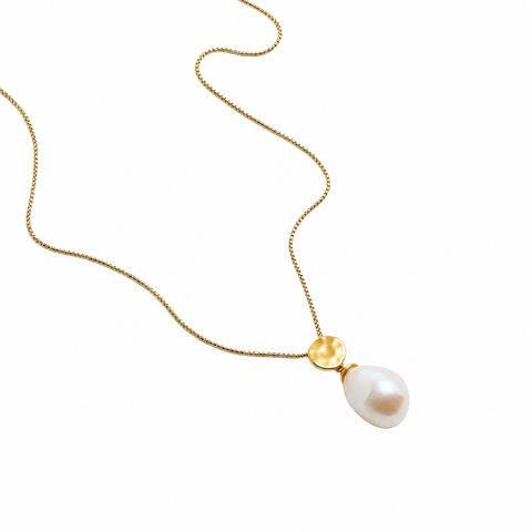 Najo Ocean Drift Yellow Gold Plated Pearl Necklace